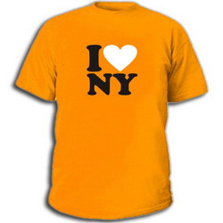 оранжевая футболка I love NY